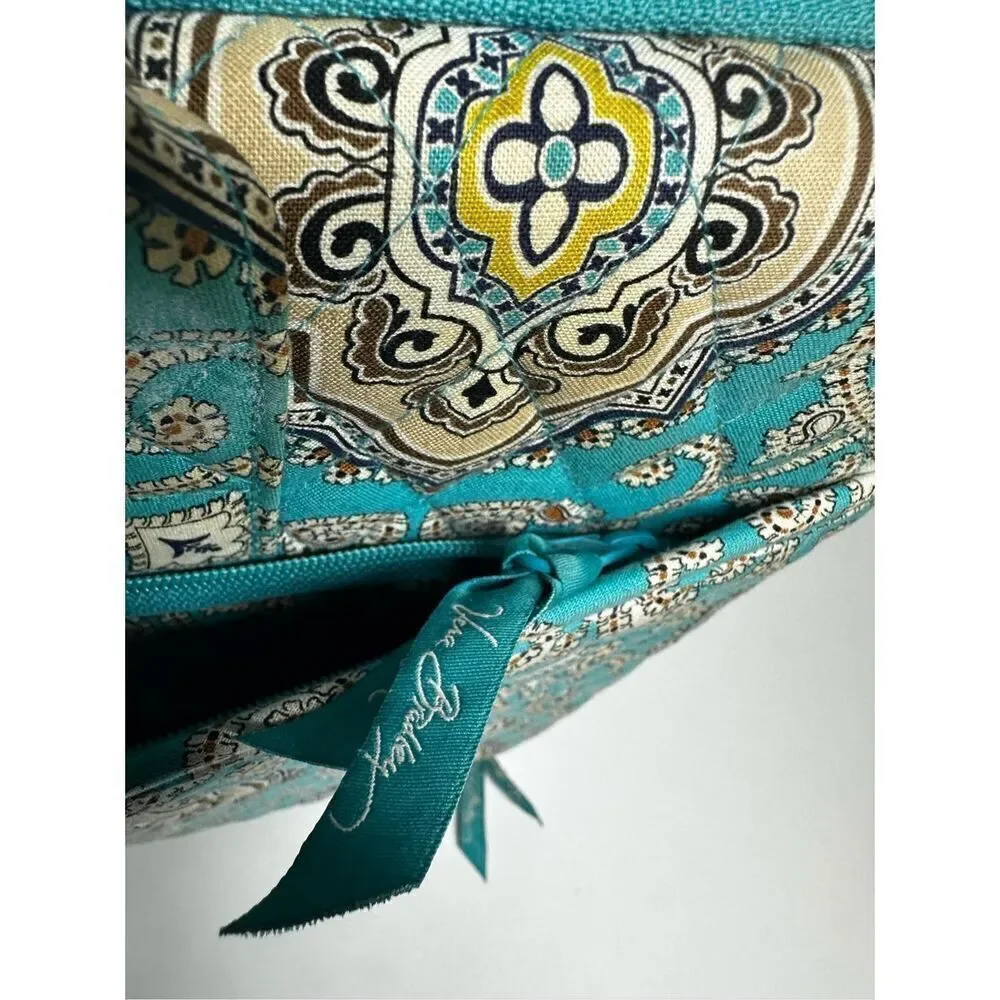 Rare Vera Bradley Laptop Portfolio Turquoise Brown Bag 17